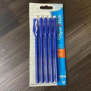 Vintage 2005 NOS Paper Mate Eraser Mate Blue Ballpoint Pens in Original Package